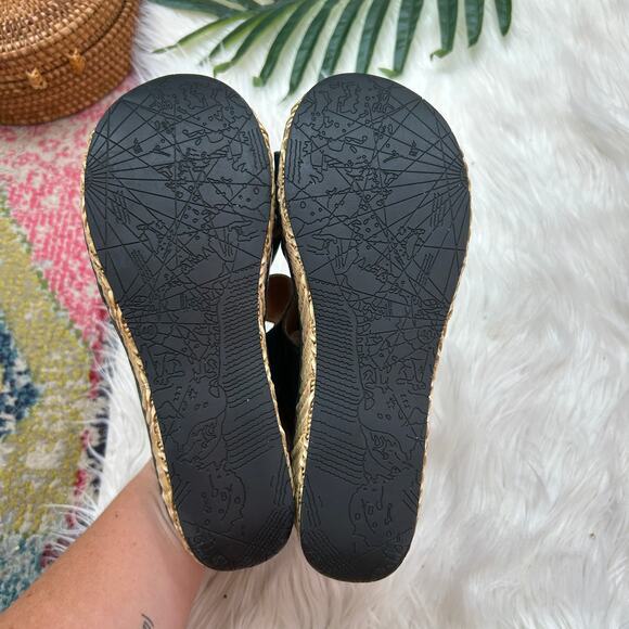 Bussola Black Boho Leather Sling Back Platform Wedge Trinidad Sandal 40 / 9-9.5 - Picture 9 of 11